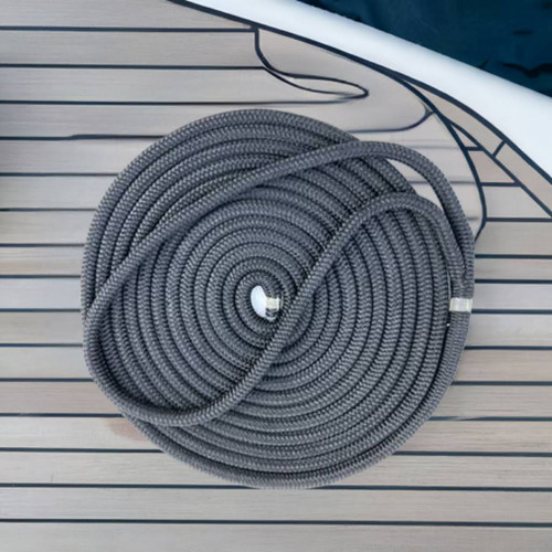 30'- 14mm Dock Line double braid Nylon Dock Line spliced - Black.