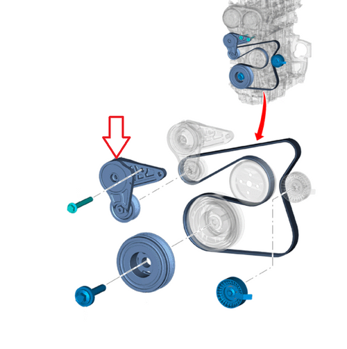 Fiesta ST180 AUX Belt Tensioner GENUINE FORD
Part numbers: DS7G 6A228 AA & 1685618  Fiesta ST180 AUX Belt Tensioner GENUINE FORD
Part numbers: DS7G 6A228 AA & 1685618