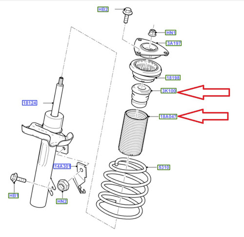 Focus XR5 Bump Stops & Dust Boots PAIR
Part number cross references: 6M5Y 3K100 AC & 3M51 3K036 AC