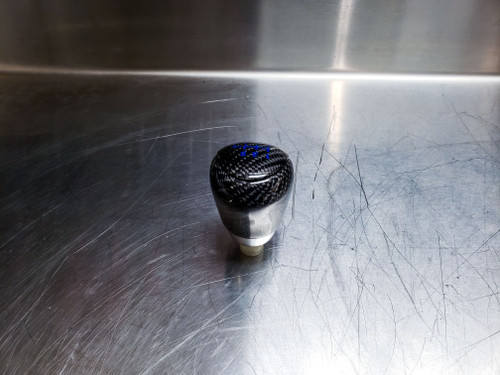 AutoBizarre 5 Speed Aluminum Base Metal Ring Carbon Fiber Gear Knob Gear Shifter Handle Knob for All Manual Transmission Cars