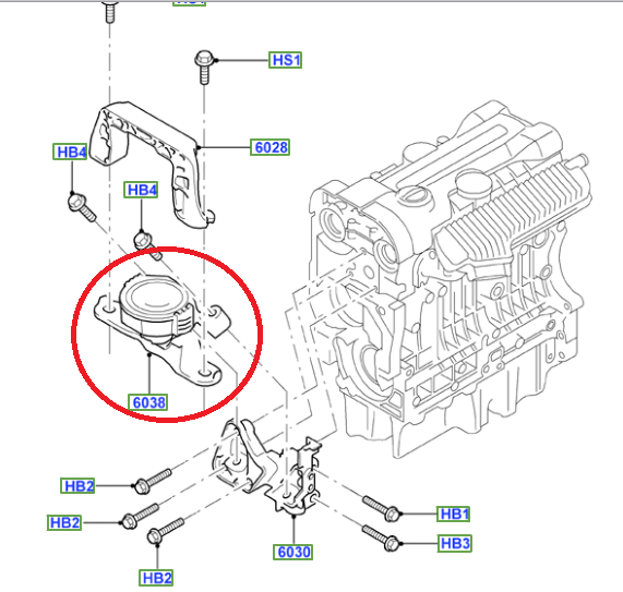 XR5 RS mk2 Engine Mount GENUINE FORD Focus On Performance