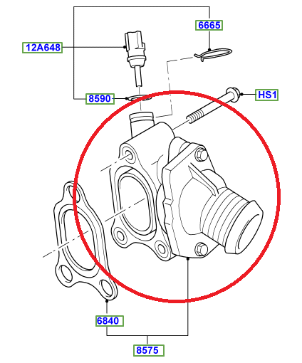 Thermostat Housing GENUINE FORD - Focus On Performance