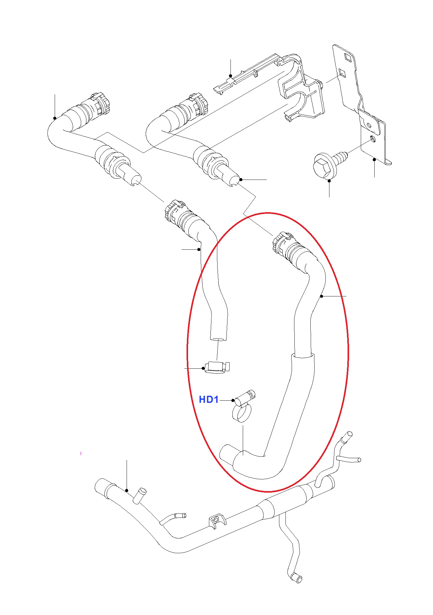 Heater Hose Long GENUINE FORD Focus On Performance