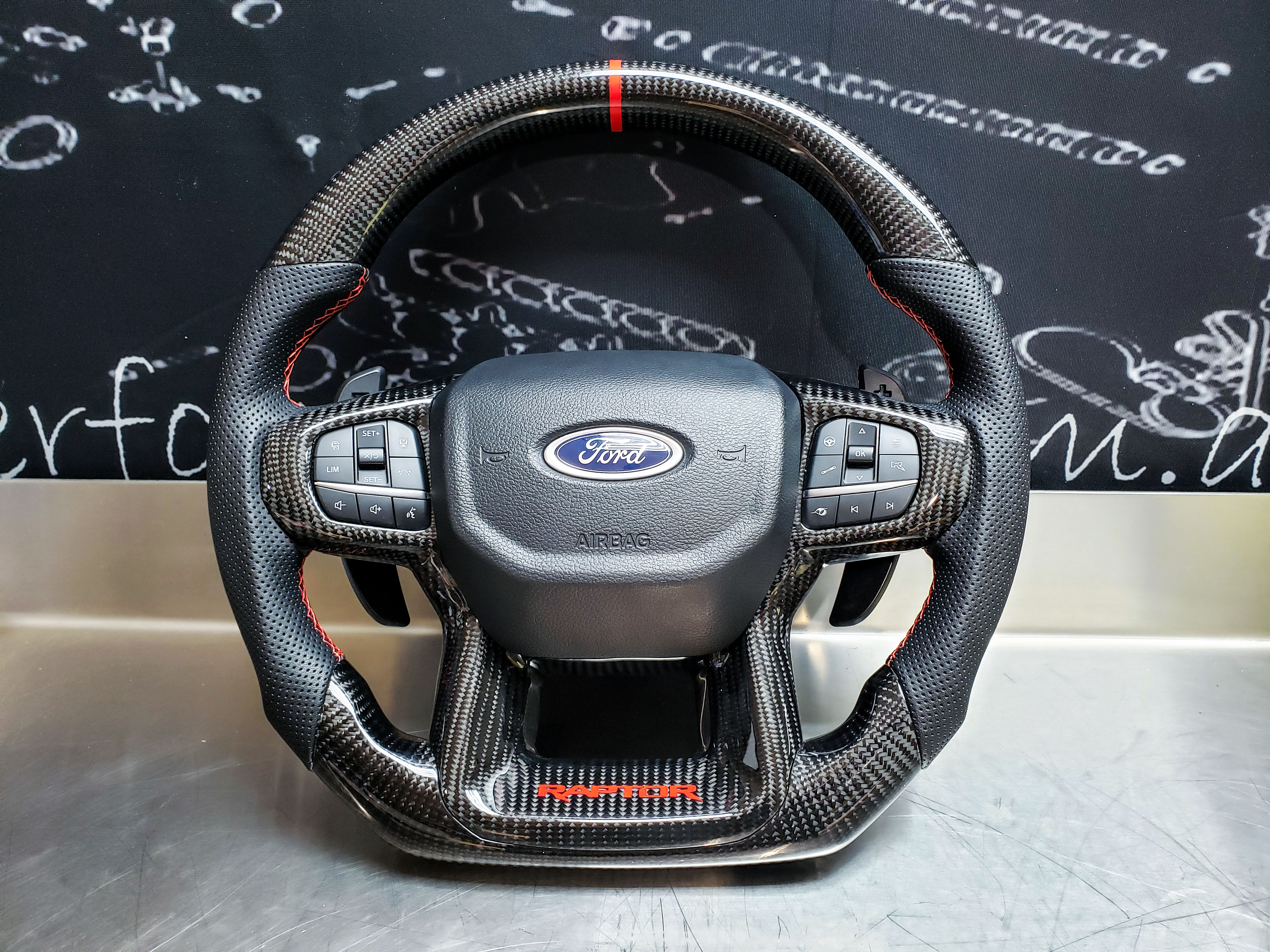 Carbon Fiber Steering Wheel RED Next Gen Ranger Raptor - Focus On ...