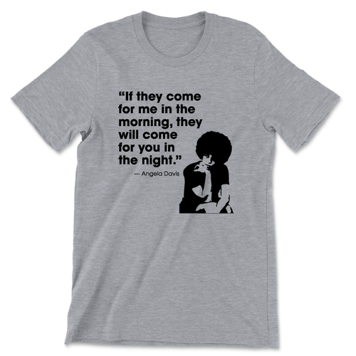 Angela  Davis Quote (Unisex Heather Gray Tee)