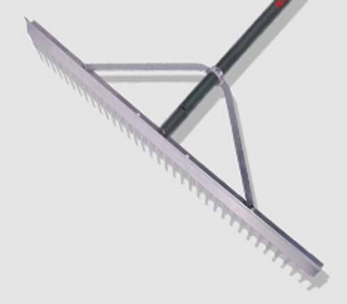 36 INCH ALUMINUM LANDSCAPE RAKE, WITH ALUMINUM HANDLE AND END GRIP