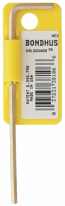 1/8"   Goldguard Plated Hex L-Wrench - Long    Tagged/Barcoded - 38107 - Quantity: 10
