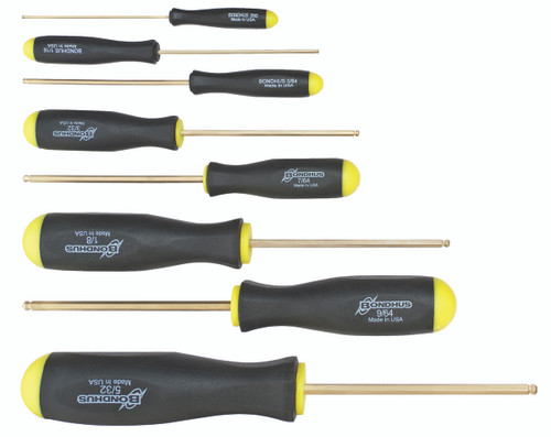 Set 8 Goldguard Plated Ball End Screwdrivers .050-5/32" - 38632 - Quantity: 1