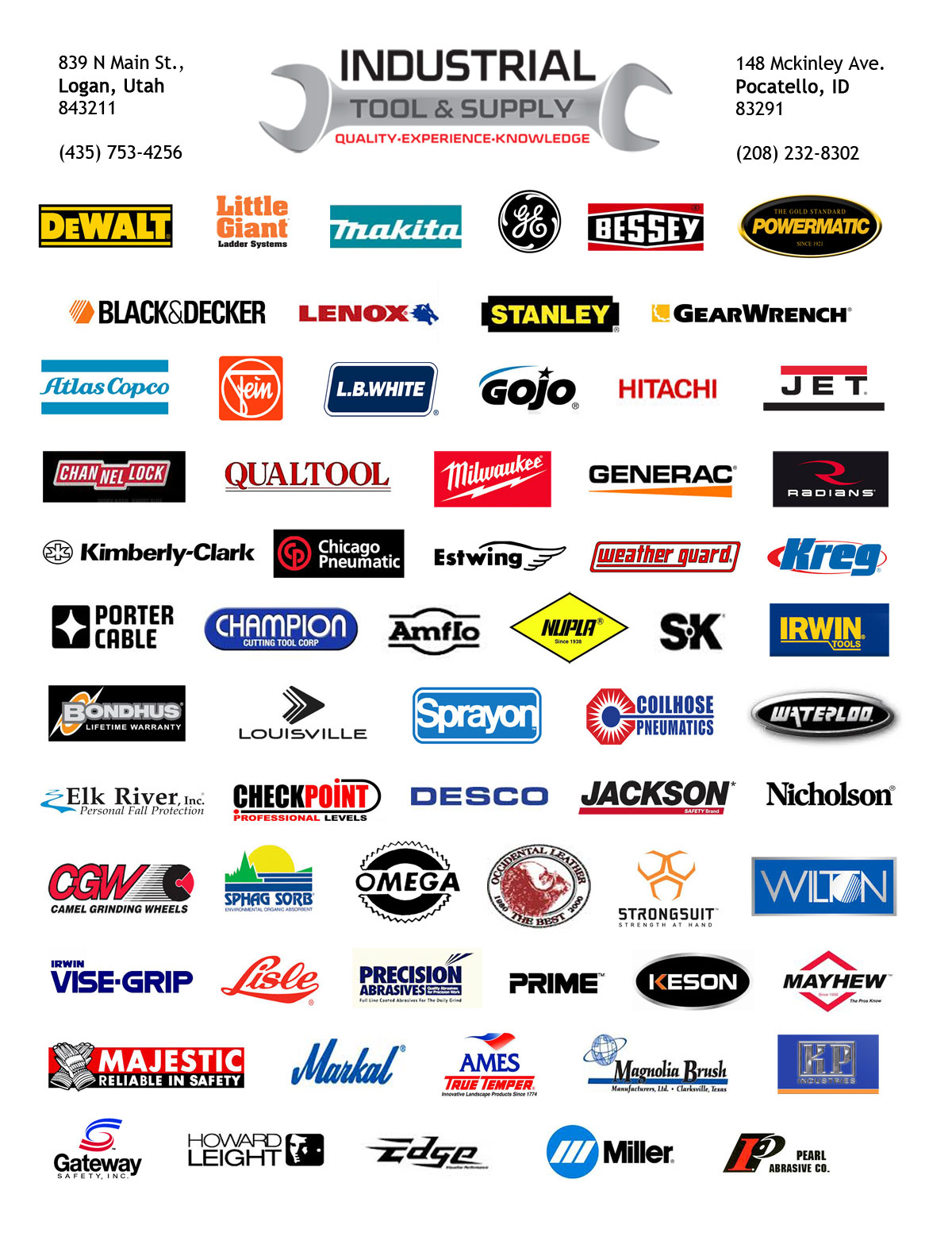 Come visit our stores for more great products! Industrial Tool and Supply