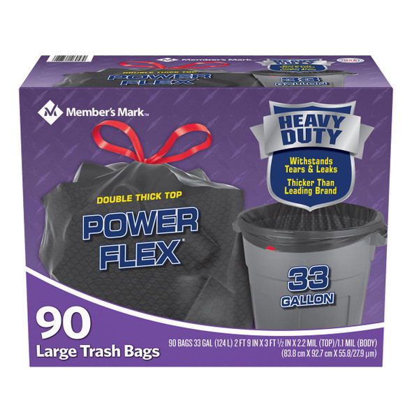 MM 33-Gallon Power-Guard Drawstring Trash Bags (90 ct.)
