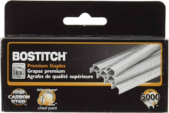 Value Pack of 6 Boxes Stanley Bostitch B8 Powercrown Premium 1/4" Staples