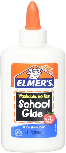 Elmer's Washable No Run School Glue, 4 Ounces, White and Dries Clear