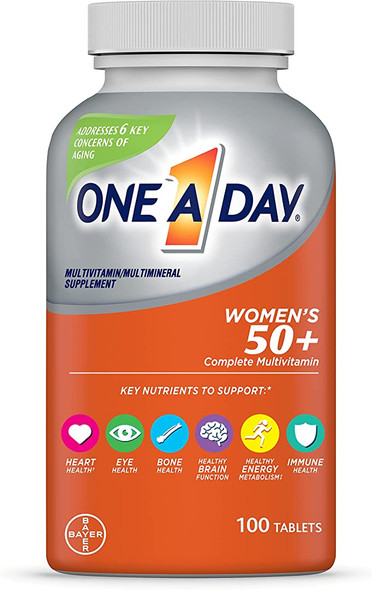 One A Day Women's 50+ Multivitamin Tablets, Multivitamins for Women, 100 Ct