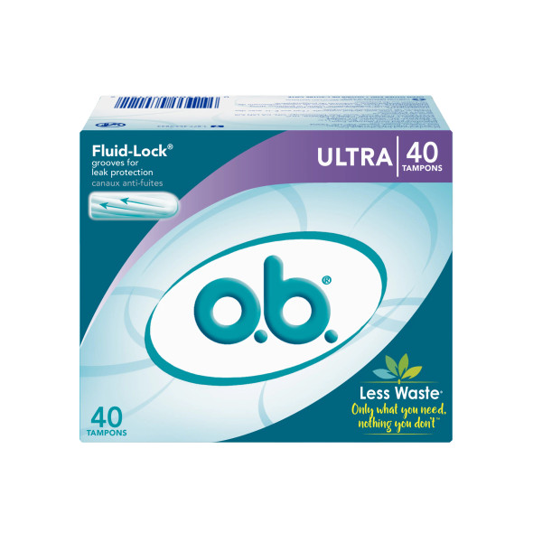 O.B. Tampons Ultra 40 Count Fluid Lock (2 Pack)