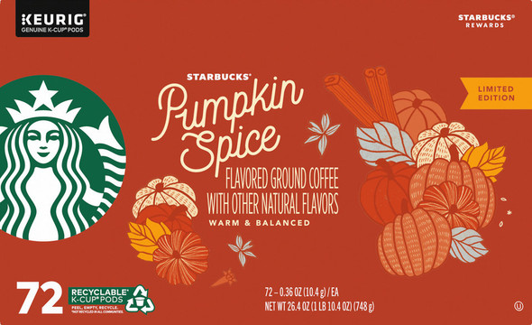 Starbucks Coffee K-Cups, Pumpkin Spice (72 Count)