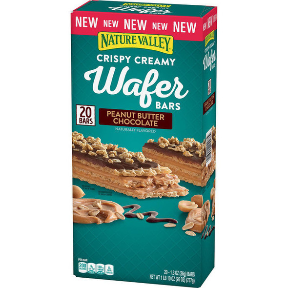 Nature Valley Crispy Creamy Wafer Bar, Peanut Butter Chocolate (20 ct.)