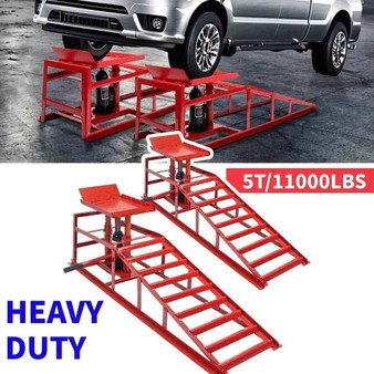 2pcs Heavy Duty Hydraulic Car Ramps 11000lbs Floor Jack Lift Ramps for Oil Changes, Truck Trailer, Home Garage & Auto Repair Car Ramps