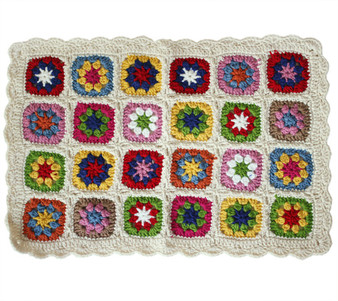 Handmade Crochet Daisy Blanket Rustic Grandmother Style Decorative Tablecloth Home Decor Accessories
