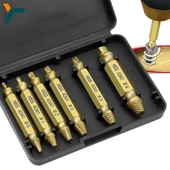 Damaged Screw Extractor Set HSS Drill Bit Stripped Broken Remover Small Easily Quickly Take Out Kit Easy Demolition Power Tools Damaged Screw Extractor Set