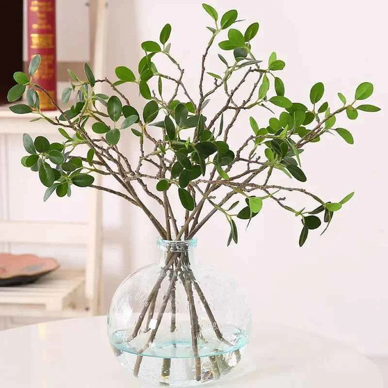 46cm Artificial Plant Mini Milan Leaves Money Leaf Wedding Home Decoration Eucalyptus Leaf Fake Flower Fake Leaf Green Plant by DSERS