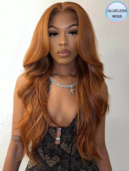 Colored Ginger Blonde 9X6 Glueless Lace Front Human Hair Wig Ready To Go&Wear Glueless Body Wave Lace Wig Burgundy Straight Wigs Hair Wig by DSERS / AliHairs Store