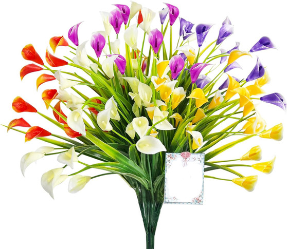 Outdoor Artificial Flowers Horseshoe Lilies Anti Uv Lines Artificial Plants Plastic