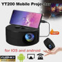 YT200 Mini Projector Black Phone Compatible Mini Projector by Kebidiu Electronic Store
