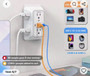 US Multi Socket Wall Socket with 6 AC Outlets supporting Fast USB Charging and multiple devices.