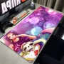 Extended Anime Mouse Pad with colorful anime girl design on large purple mousepad with skull.
