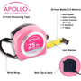 25ft. Tape Measure - Pink - DT5002P Pink Tool Kit by Apollo Tools