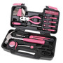 39 Piece General Tool Set Pink - DT9706P Pink Tool Kit by Apollo Tools