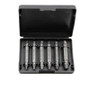 Double Head Screw Extractor set in black case with six silver screwdriver heads and S2 screwdrivers.