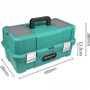 Green KREEPERSUP Garage Tool Organizer box with black handle and silver latches, waterproof plastic storage case.