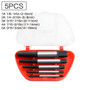 STONEGO 5PCS DIY repair kit screwdriver extractor drill bits set in orange case with carbon steel bits.