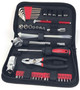 56 Piece SAE Auto Tool Set in zipper case with lifetime warranty tools, red and black.