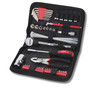 56 Piece SAE Auto Tool Set in black zipper case with red and black tools, mechanic tool kit.