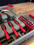 39 Piece General Tool Set DT9706 with red handles in Home Repair Tool Kit case.