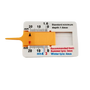 Digital tread depth gauge for tire maintenance equipment, measuring tire wear with precise millimeter markings.