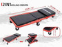 3-in-1 Rolling Mechanic Creeper Z Seat, Foldable Garage Chair Lay Down Sit Lean Back, Under Car Shop Auto Repair, Red Black Mechanic Creeper