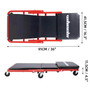 3-in-1 Rolling Mechanic Creeper Z Seat, Foldable Garage Chair Lay Down Sit Lean Back, Under Car Shop Auto Repair, Red Black Mechanic Creeper