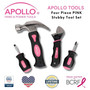 Four Piece Stubby Tool Set - Pink- DT0240P Pink Tool Kit by Apollo Tools