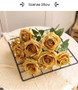 10/1 Heads Golden Silver Rose Artificial Flower DIY Wedding Floral Arrangement Material Silk Bridal Bouquet Photo Prop Home Deco by DSERS
