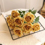 10/1 Heads Golden Silver Rose Artificial Flower DIY Wedding Floral Arrangement Material Silk Bridal Bouquet Photo Prop Home Deco by DSERS