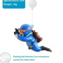 Blue scuba diver aquarium decoration, 6cm, with orange goggles, Pet Safe Aquarium Toys for fish tanks.