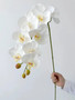 Real Touch Artificial Orchid Flowers 9 Heads White Phalaenopsis Long Stem Yellow Faux Orchids for Home Wedding Centerpiece Decor by DSERS
