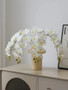 Real Touch Artificial Orchid Flowers 9 Heads White Phalaenopsis Long Stem Yellow Faux Orchids for Home Wedding Centerpiece Decor by DSERS
