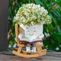 Funny Flower Pot Teacher Appreciation Gift Cute Chair Flower Pot Smile Face Planter Set for Indoor Outdoor Plants by DSERS