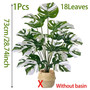 Realistic Artificial Monstera Plant with White Striped Leaves - Perfect for Indoor/Outdoor Decor Weddings Hotels Gardens by DSERS