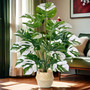 Realistic Artificial Monstera Plant with White Striped Leaves - Perfect for Indoor/Outdoor Decor Weddings Hotels Gardens by DSERS