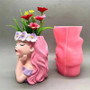 New product! Silicone mold creative fairy flower pot used to make gypsum resin cement home balcony decoration by DSERS